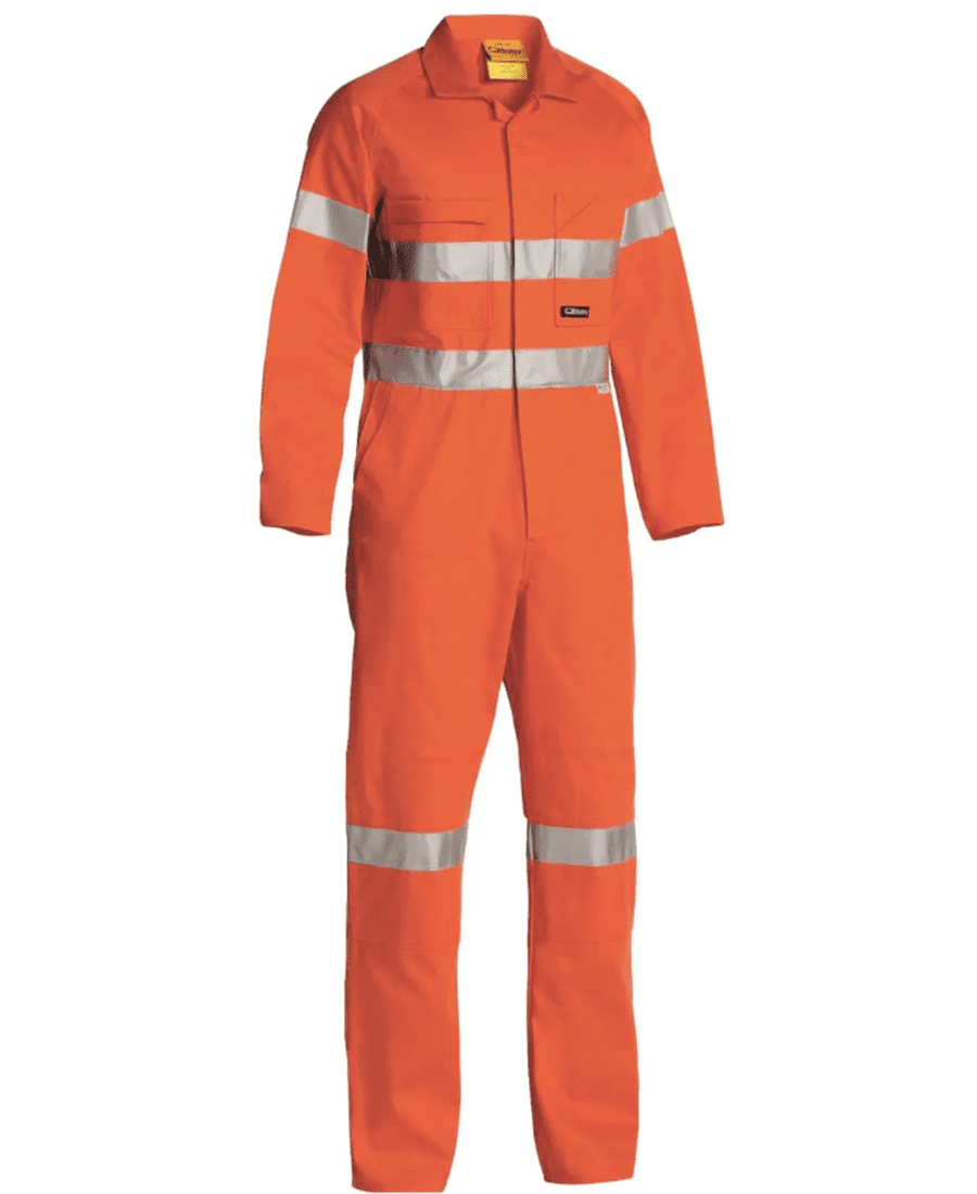 Bisley Drill Overalls Hi Vis Orange Tape