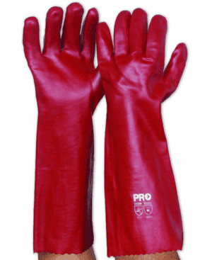 Red PVC Glove 45cm