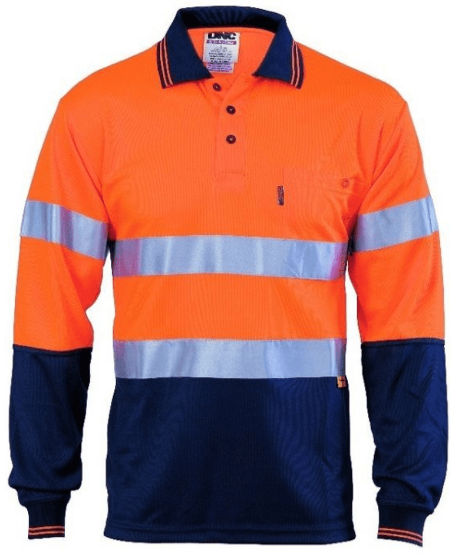 DNC 3913 Polo Shirt LS Hi Vis Tape