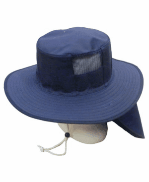 Vented Canvas Hat with Neck Flap