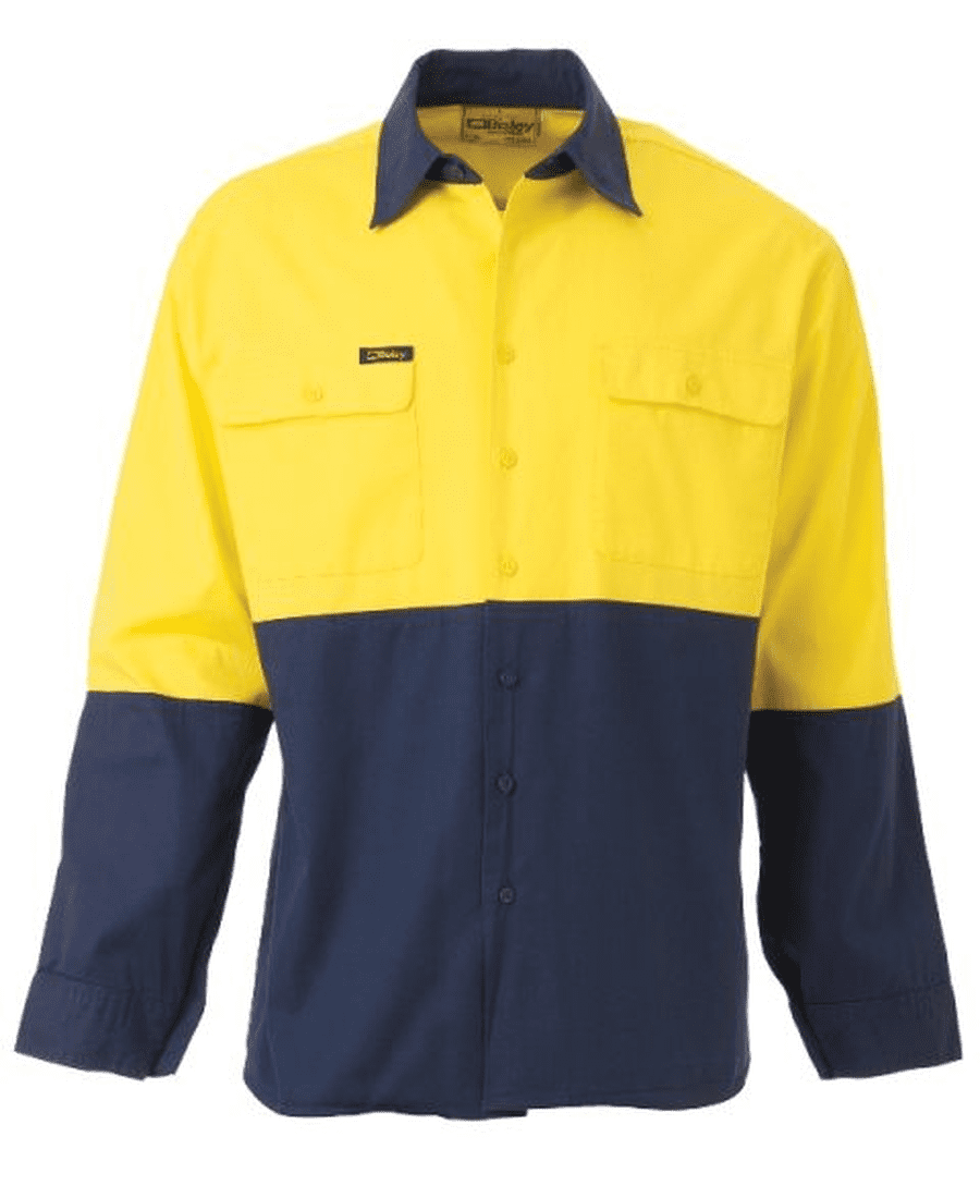 Bisley Vented Shirt LS Hi Vis