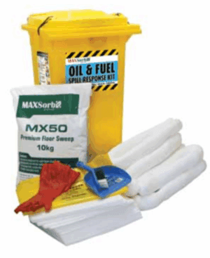 Spill Kit Oil & Fuel 120L Wheelie Bin