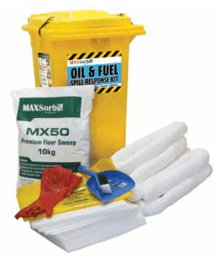 Spill Kit Oil & Fuel 120L Wheelie Bin