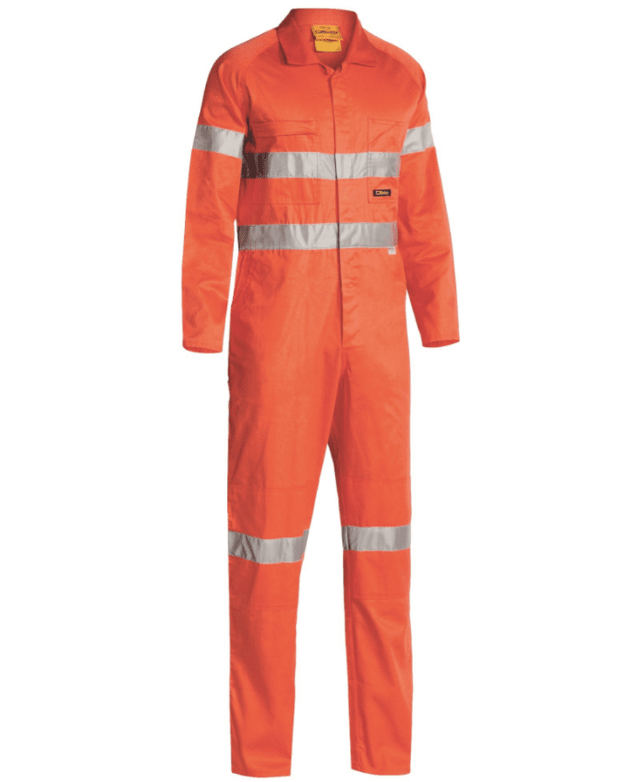 Bisley Lightweight Overalls Hi Vis Orange Tape