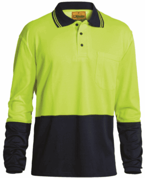 Bisley Polo Shirt LS Hi Vis