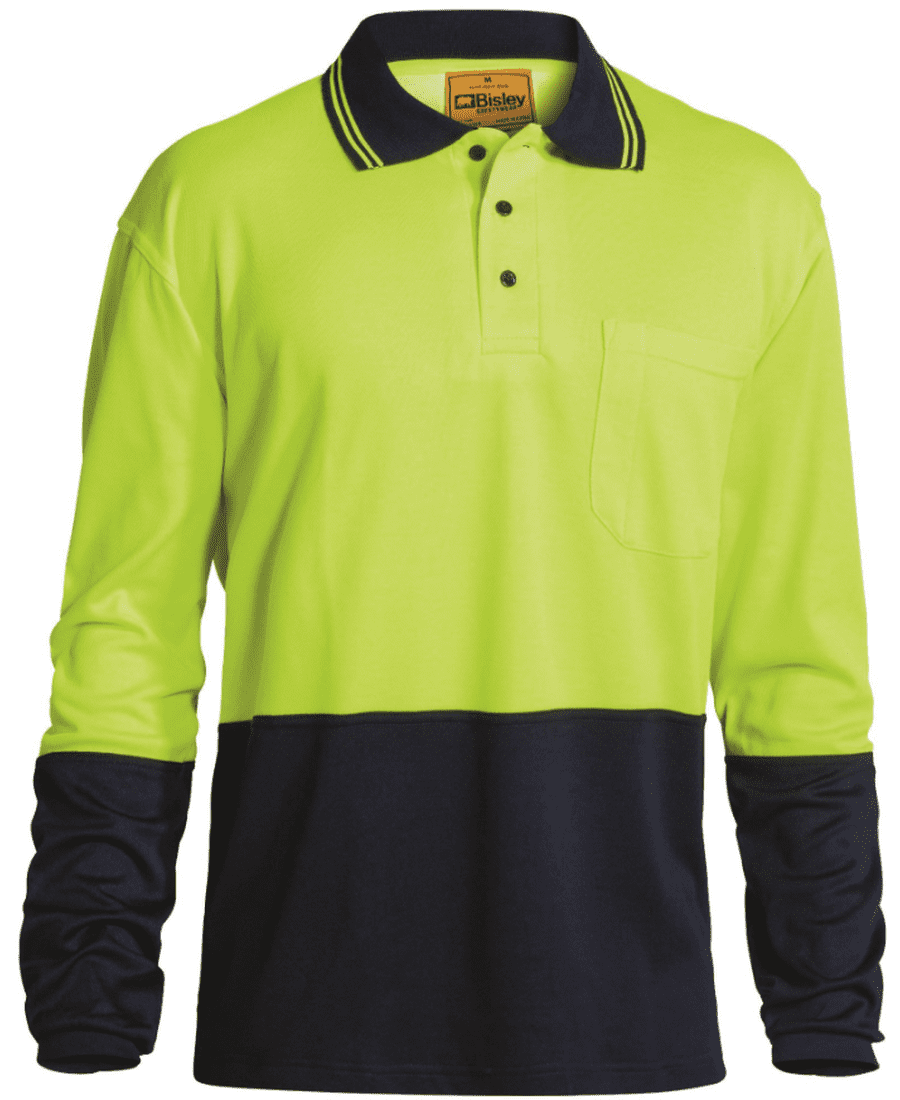 Bisley Polo Shirt LS Hi Vis