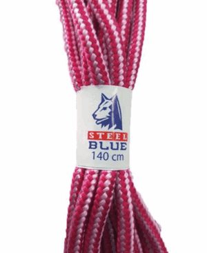 Steel Blue Nylon Boot Laces Pink 140cm