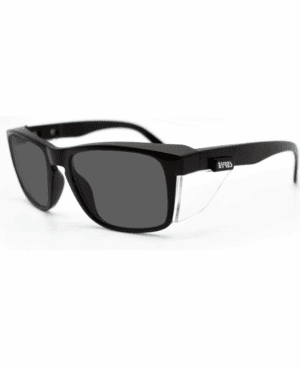 Eyres Stealth Black Frame Safety Glasses Smoke Lenses