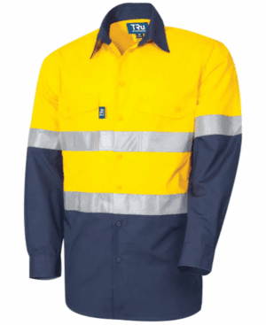 TRU RipStop LS Vented Shirt, Yellow/Navy Taped