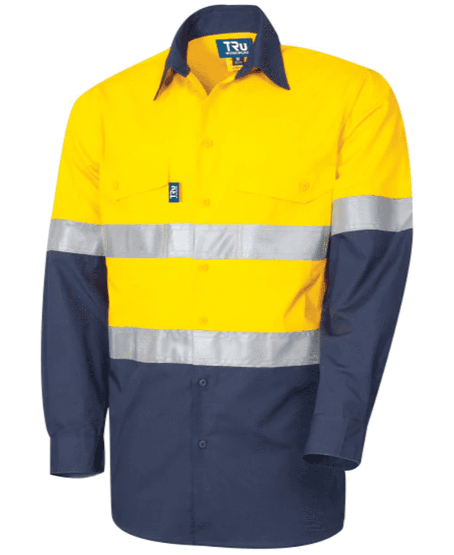 TRU RipStop LS Vented Shirt, Yellow/Navy Taped