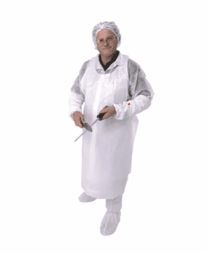 Polyethylene White Disposable Apron Box of 50