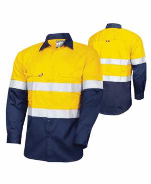 TRU Vented LS Shirt HiVis Yellow/Navy Taped
